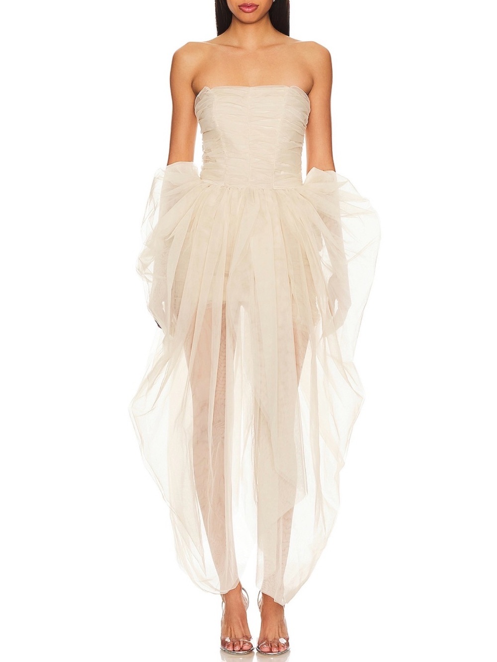 LAMARQUE Pixie Corset Dress in Light Beige size Medium